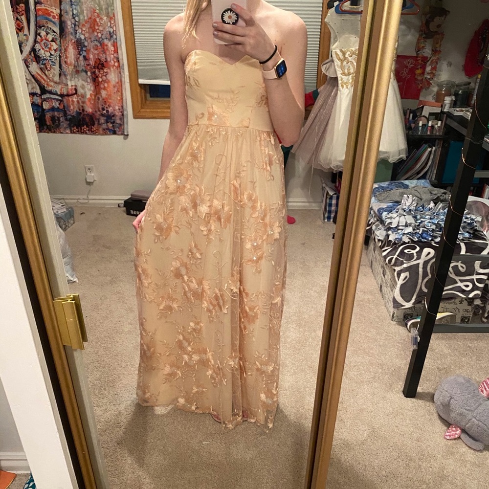 Rose gold prom dress
